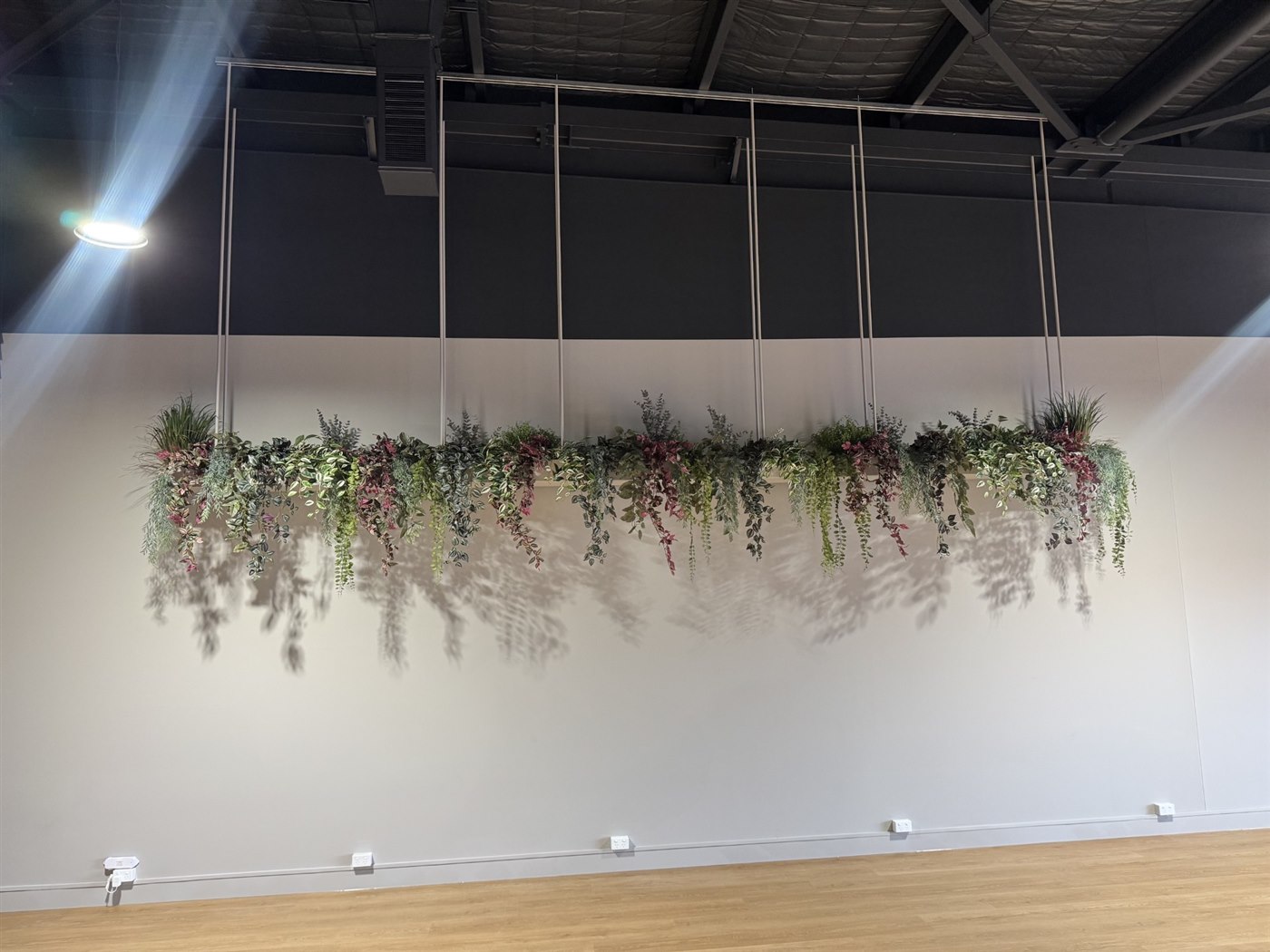 Hanging greenery feature at Sleepy's Brendale